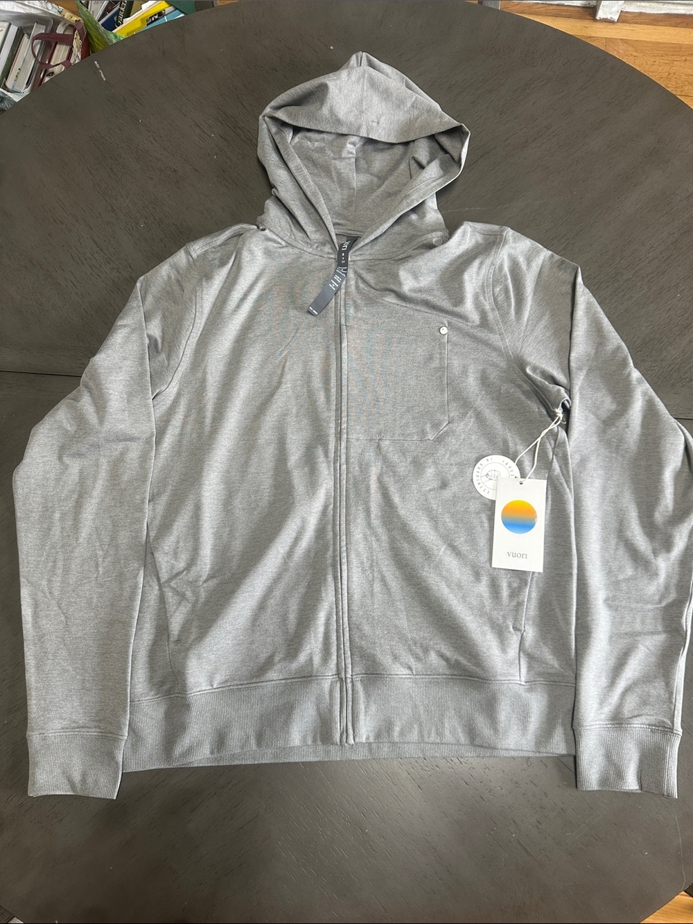 Vuori Ponto Full Zip Hoodie Driftwood Heather